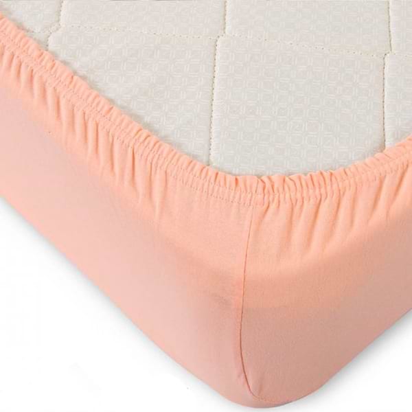 Фото - Простынь односпальная GM Textile на резинке коралловая 120х200х20