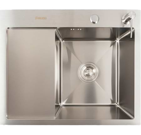 Мойка кухонная VALESO CM 65x50 R нержавейка Handmade (круглый сифон 3.0/0.8)