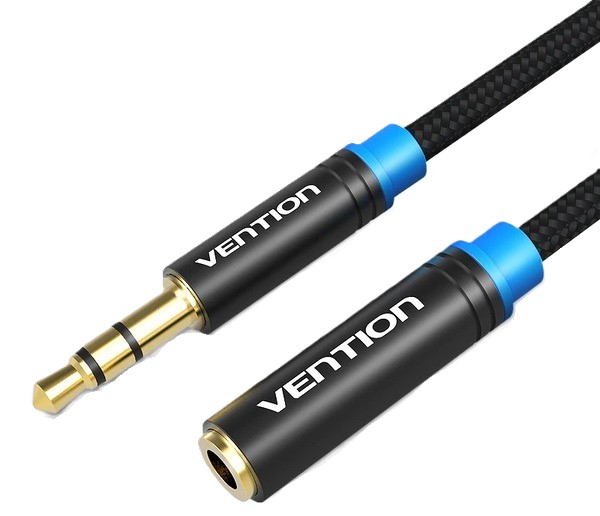 Фото - Кабель 3.5 мм -3.5 мм Vention Audio 3.5 mm M - 3.5 mm F 2 m Black (VAB-B06-B200-M)