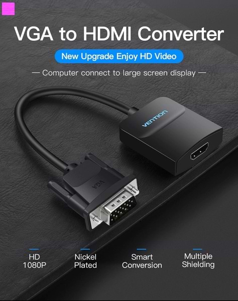 Фото - Перехідник Vention VGA-HDMI 0.2 m(ACNBB)