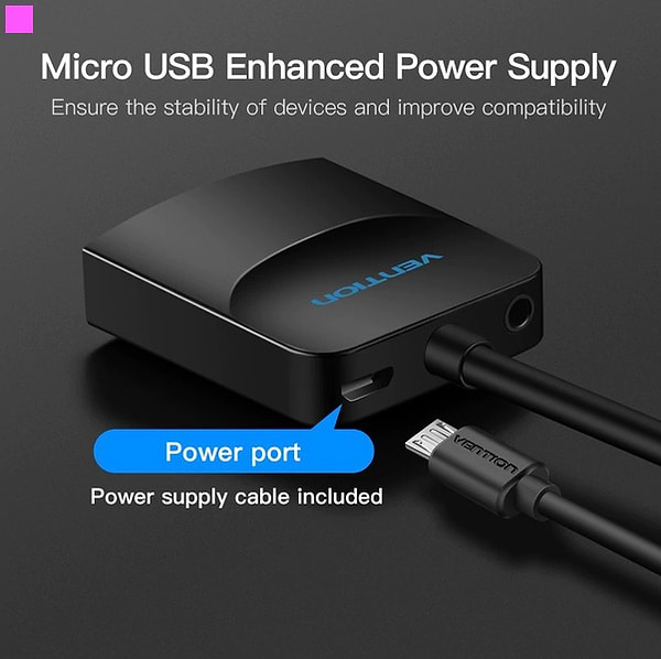 Фото - Перехідник Vention VGA-HDMI 0.2 m(ACNBB)