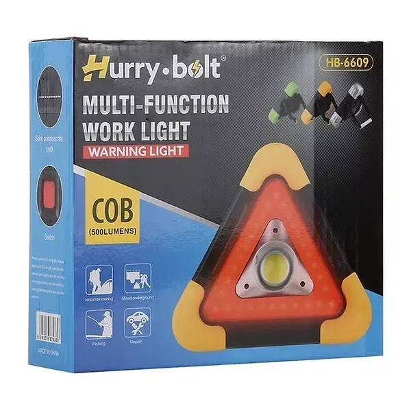 Фото - Знак аварійної зупинки Poputchik із сонячною панеллю, USB зарядкою та Power Bank 1200 mAh (HB-6609-IS)