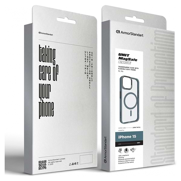 Фото - Чехол для смартфона Armorstandart Unit MagSafe for Apple iPhone 15 Grey (ARM74876)