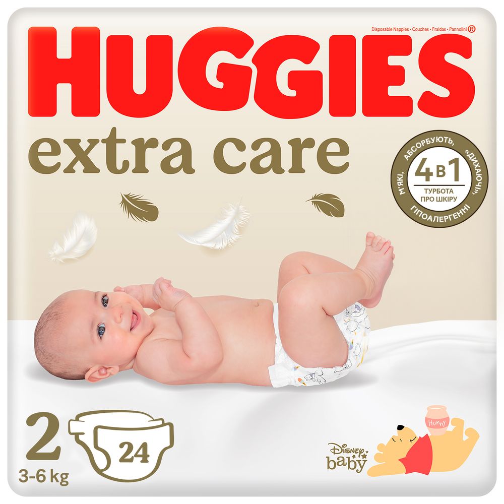 Фото - Одноразовые подгузники Huggies Extra Care Size Размер 2 (3-6 кг), 24 шт. (5029053550275)