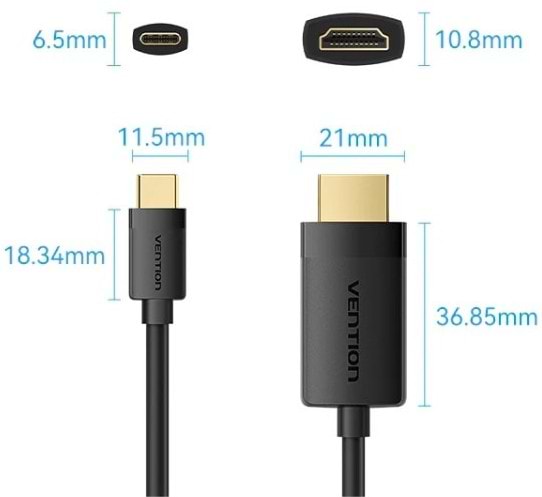 Фото - Кабель HDMI Vention USB 2.0 HDMI M - Type-C , 2.0m (CRIBH)