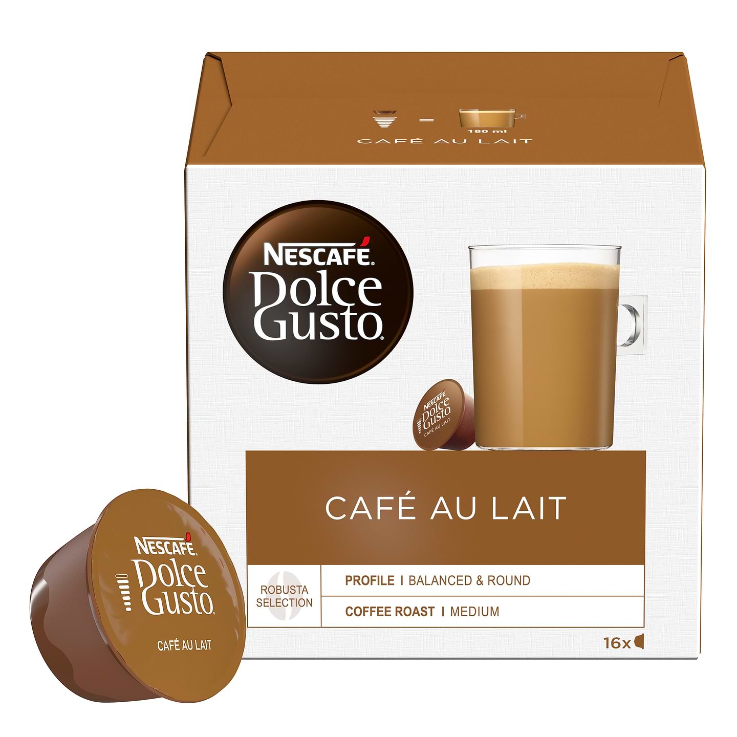 Кава у капсулах Nescafe DOLCE GUSTO Cafe au Lait 16 шт. 160г - Фото 1