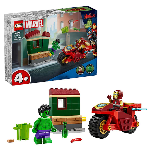 Фото - Конструктор LEGO Super Heroes Marvel Залізна Людина на мотоциклі й Галк (76287)