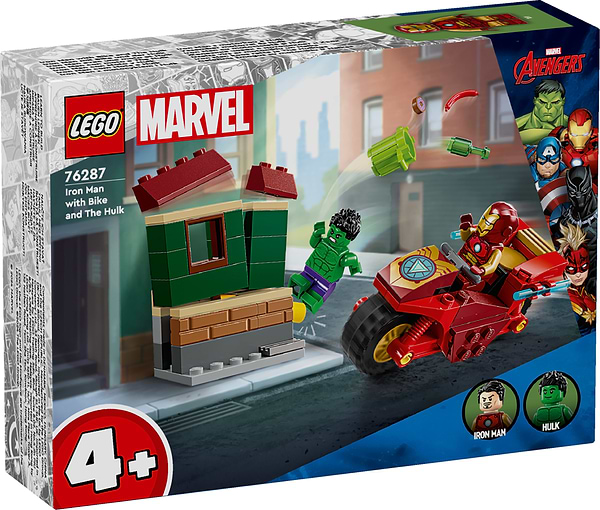 Фото - Конструктор LEGO Super Heroes Marvel Залізна Людина на мотоциклі й Галк (76287)