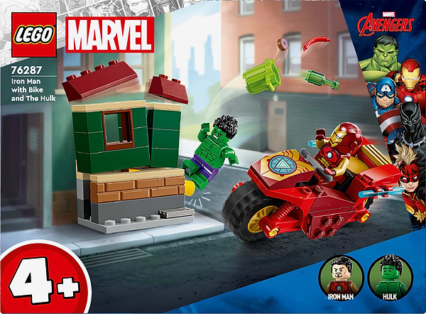 Фото - Конструктор LEGO Super Heroes Marvel Залізна Людина на мотоциклі й Галк (76287)