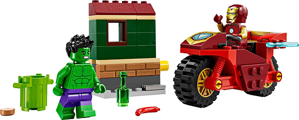 Фото - Конструктор LEGO Super Heroes Marvel Залізна Людина на мотоциклі й Галк (76287)