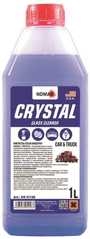 Очиститель для авто NOWAX стекла CRYSTAL Glass Cleaner 1 л концентрат 1:10 (NX01146)