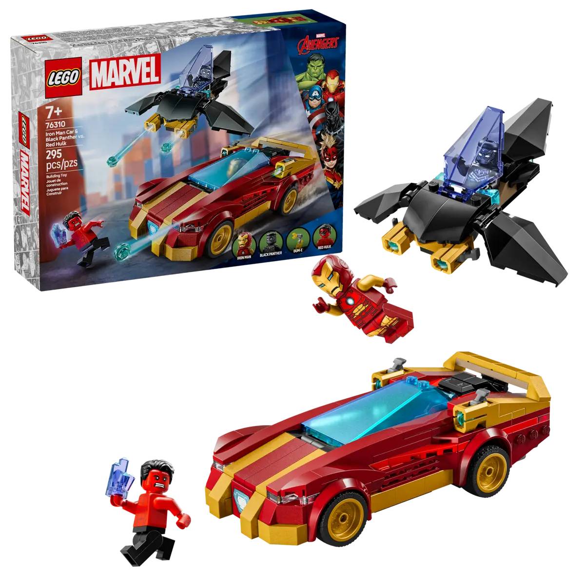 Конструктор LEGO Marvel Автомобіль Залізної людини і Чорна Пантера проти Червоного Халка (76310) - Фото 1