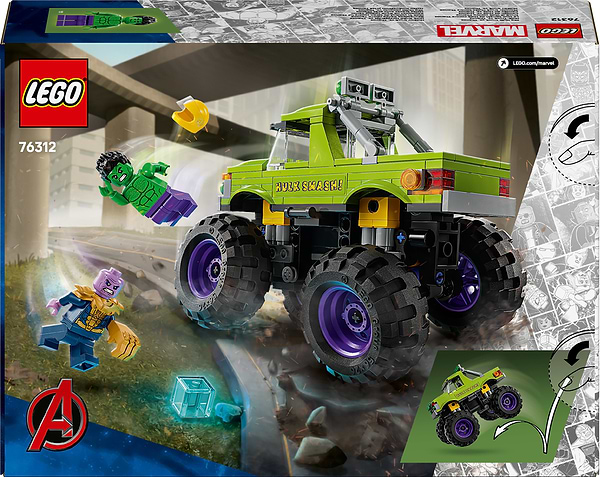 Фото - Конструктор LEGO Marvel Вантажівка Халка проти Таноса (76312)