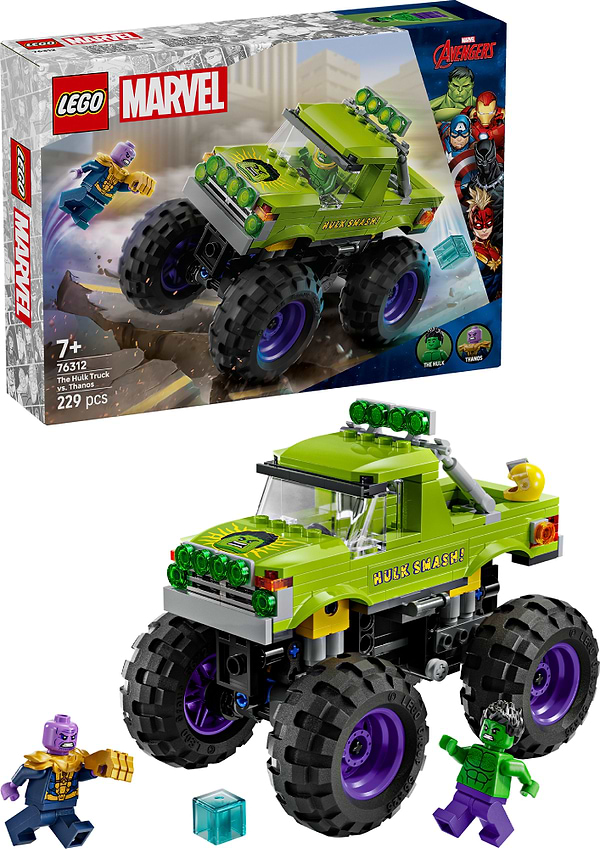 Фото - Конструктор LEGO Marvel Вантажівка Халка проти Таноса (76312)