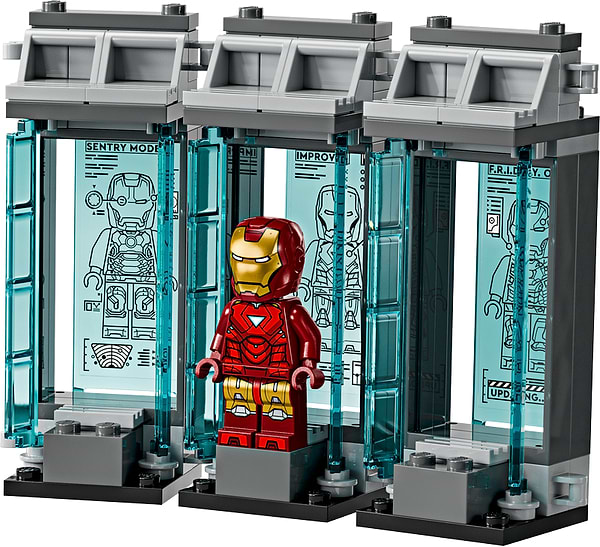 Фото - Конструктор LEGO Marvel  Лабораторія Залізної Людини: зал обладунків (76315)