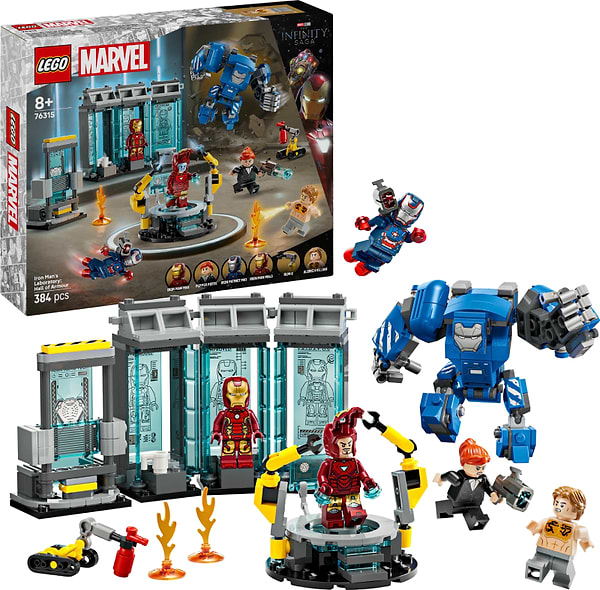 Фото - Конструктор LEGO Marvel  Лабораторія Залізної Людини: зал обладунків (76315)