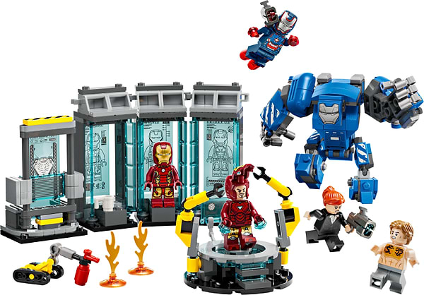 Фото - Конструктор LEGO Marvel  Лабораторія Залізної Людини: зал обладунків (76315)