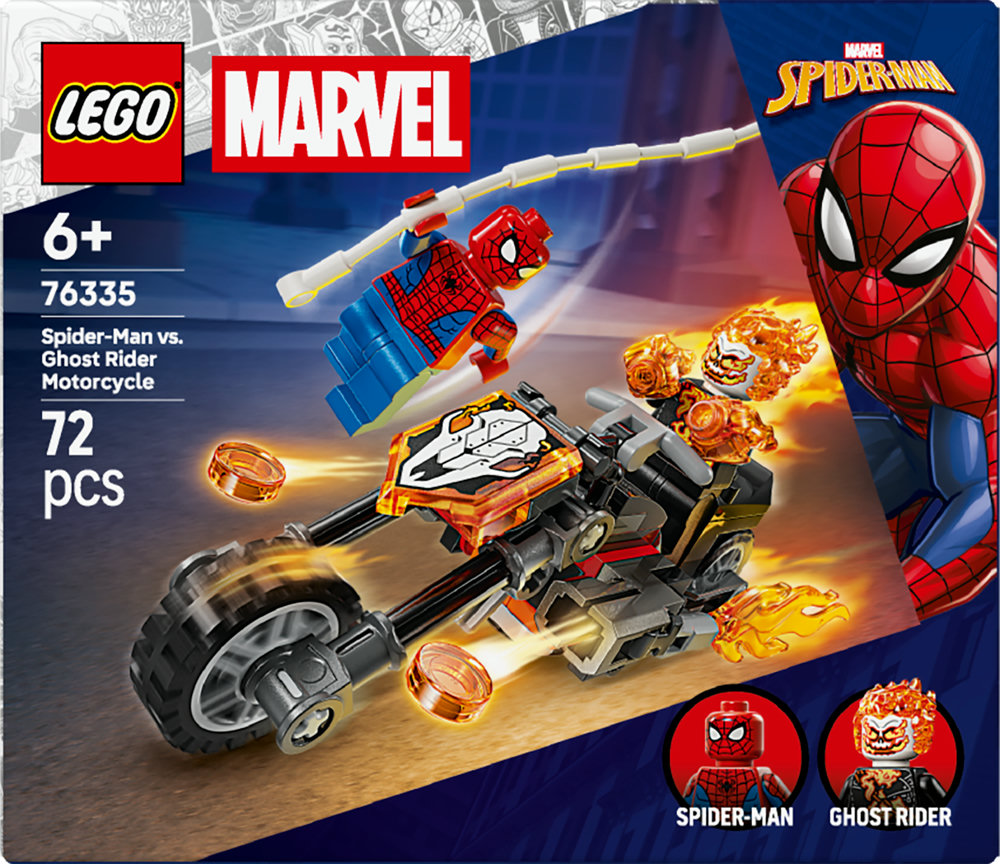 Фото - Конструктор LEGO Super Heroes Marvel Человек-паук vs. Призрачный гонщик на мотоцикле (76335)