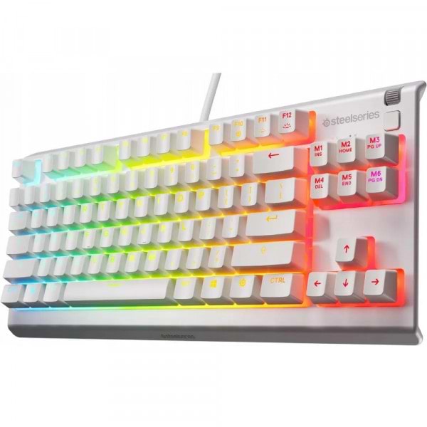 Фото - Клавіатура дротова ігрова SteelSeries Apex 3 TKL UA White (64819)