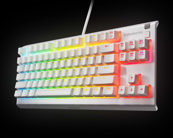 Фото - Клавіатура дротова ігрова SteelSeries Apex 3 TKL UA White (64819)
