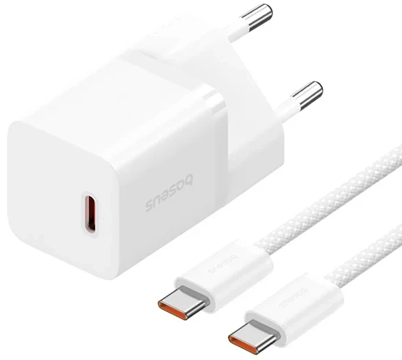 Мережевий зарядний пристрій Baseus GaN5 Fast Charger(mini) 1C 30W EU Moon White (P10110902213-00)