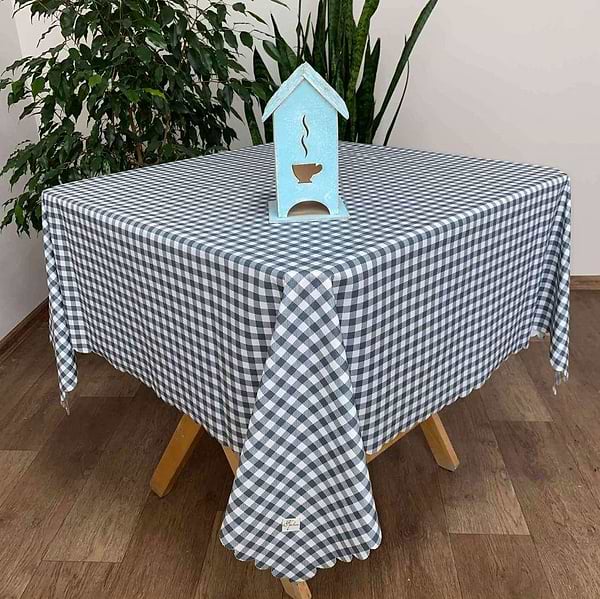 Фото - Скатерть прямоугольная Прованс 220х136см Серая клетка (015142)