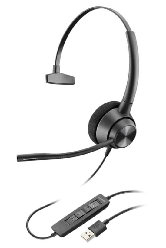 Фото - Гарнітура дротова Poly On-ear EncorePro 310, USB-A Black (767G1AA)