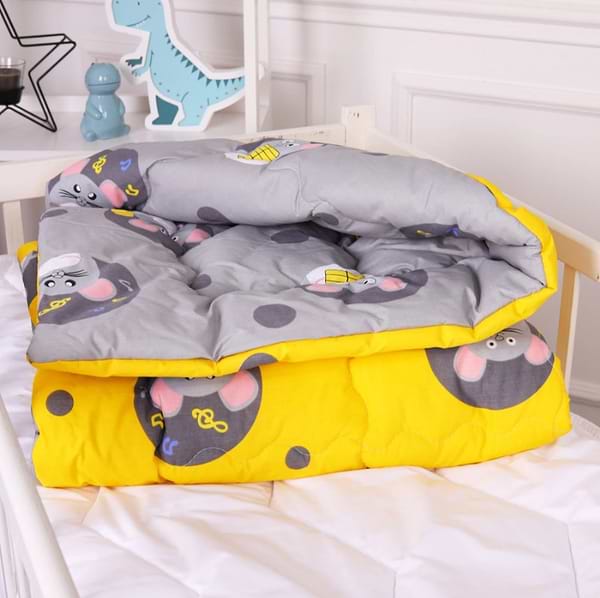 Фото - Одеяло детское зима MirSon антиаллергенное Kids Time 20-0029 Funny mice 110х140 см Хлопок (2200009664311)