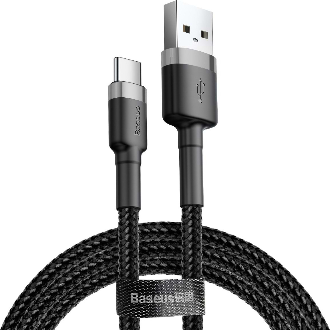 Кабель синхронізації даних Baseus Cafule USB Type-C 1m Black/Grey (CATKLF-BG1) - Фото 1