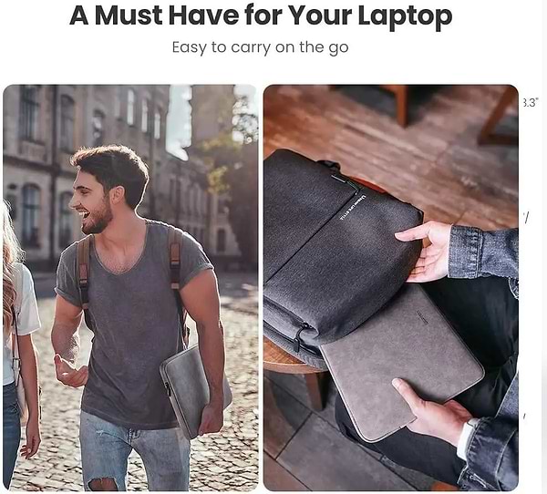 Фото - Уценка - Чехол для ноутбука UGREEN LP187 Sleeve Case Storage Bag 13"-13.9" Gray (60985)