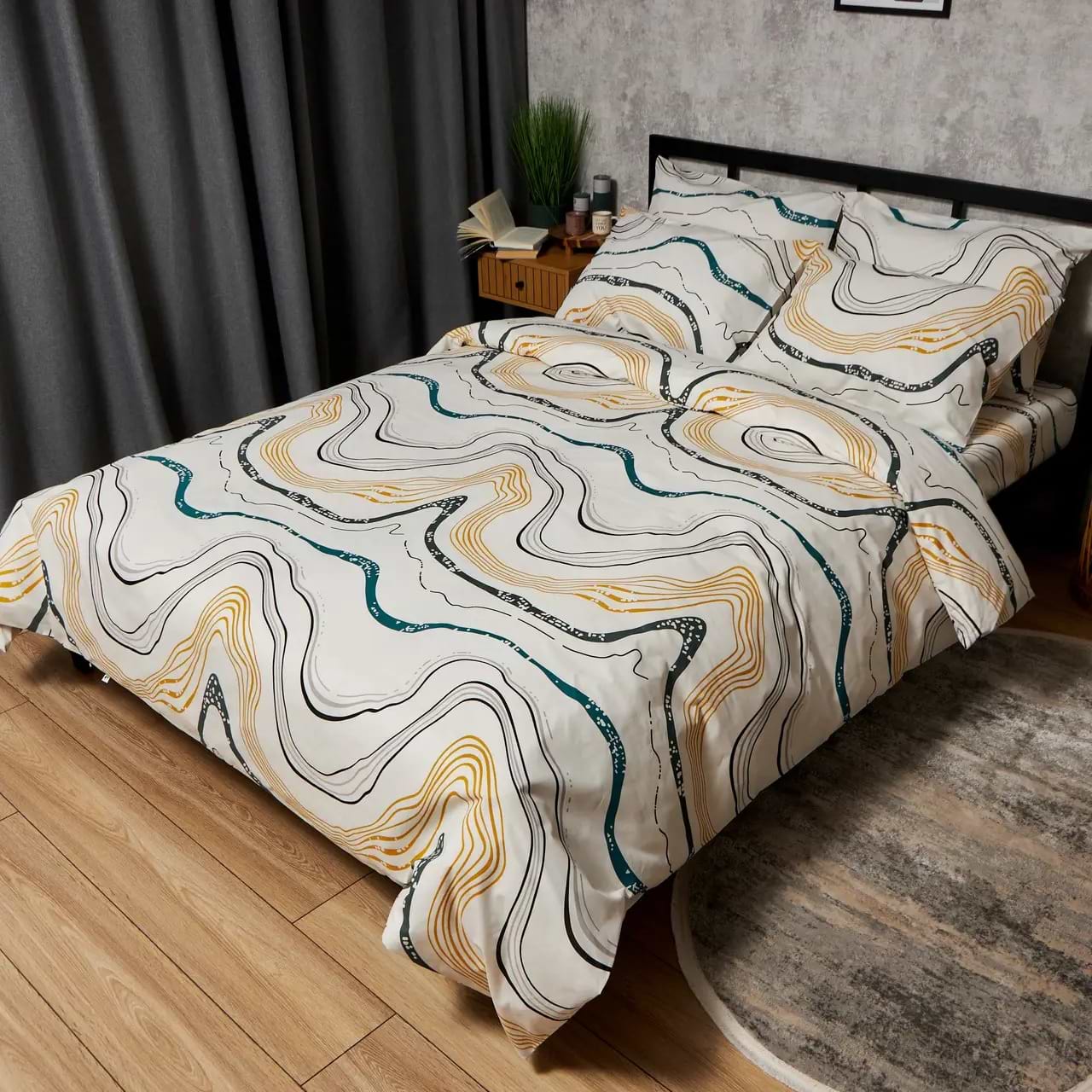 Пододеяльник полуторный евро Moon&Star Бязь Gold Люкс Natural Waves 160 x 220 см (MS-870001106)