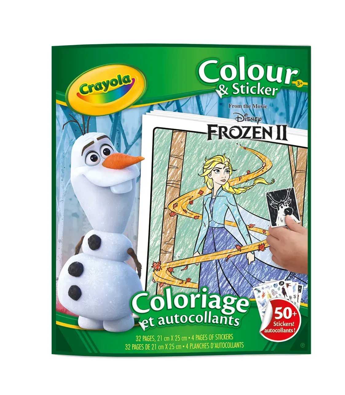 Раскраски Crayola Disney Frozen 32 стoр. 1 и 4 стор. наклеек (04-5864G)
