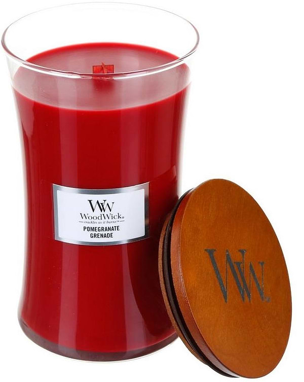 Фото - Свеча стекло Woodwick Large Pomegranate (Гранат) 609г (1725417E)