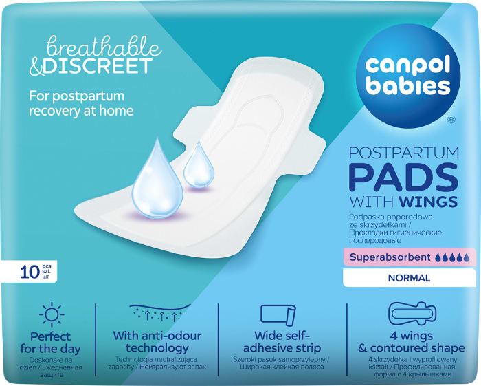 Післяпологові прокладки Canpol babies з крильцями 10 шт. (78/007)