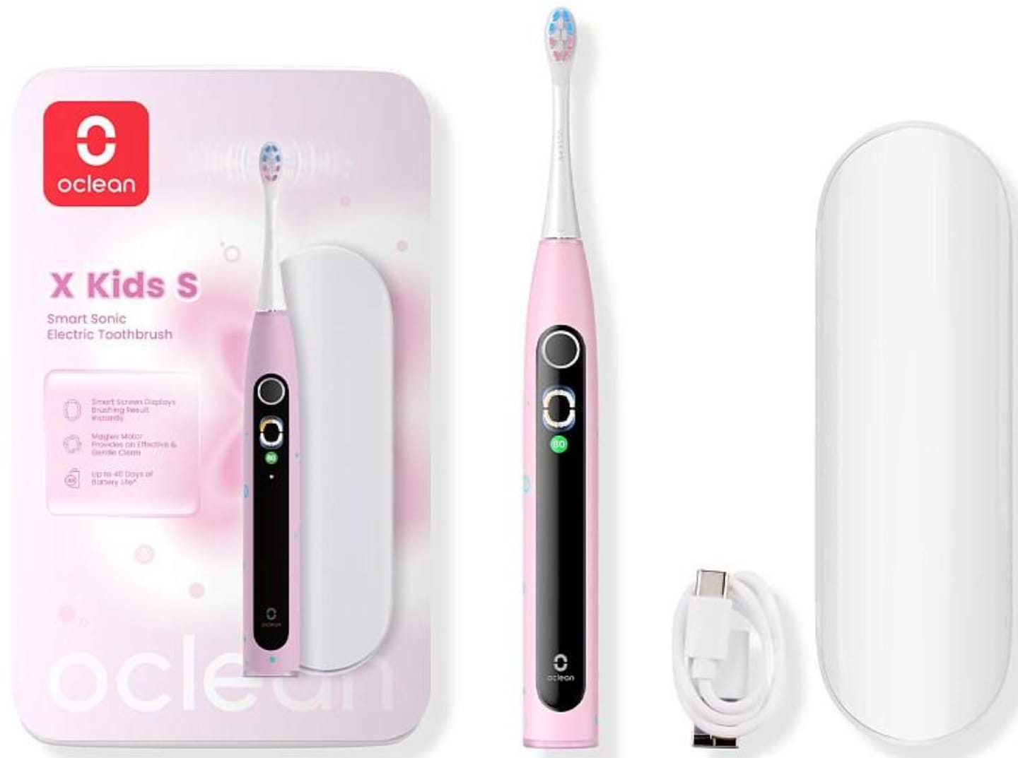 Зубная щетка электрическая Oclean X Kids Set Pink (6970810557220) - Фото 1