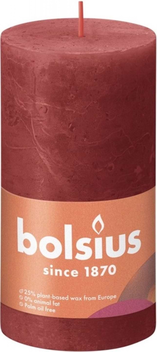 Свічка декоративна Bolsius SHINE 130/68 червона (790341)