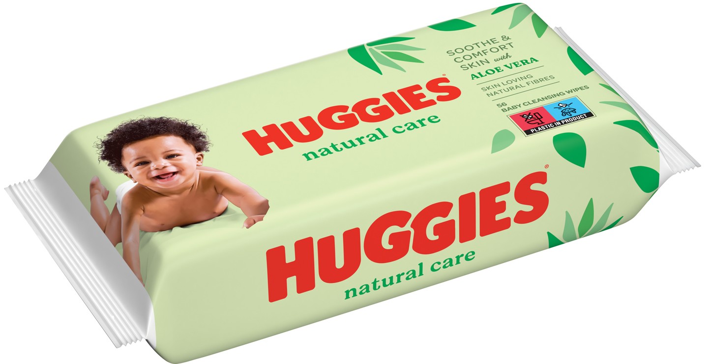 Фото - Салфетки влажные для детей Huggies Natural Care 56 шт. (5029053550152)