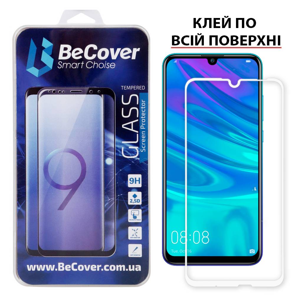 Захисне скло для смартфону BeCover Full Glue & Cover forHuawei P Smart 2019 White (703137)