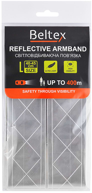Фото - Світловідбивна стрічка Beltex L 40-45 см Gray (BX70320)