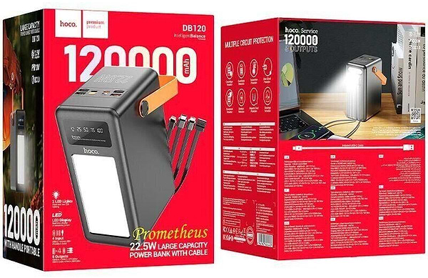 Фото - Батарея мобільна HOCO DB120 Prometheus 22.5W 120 000mAh Black