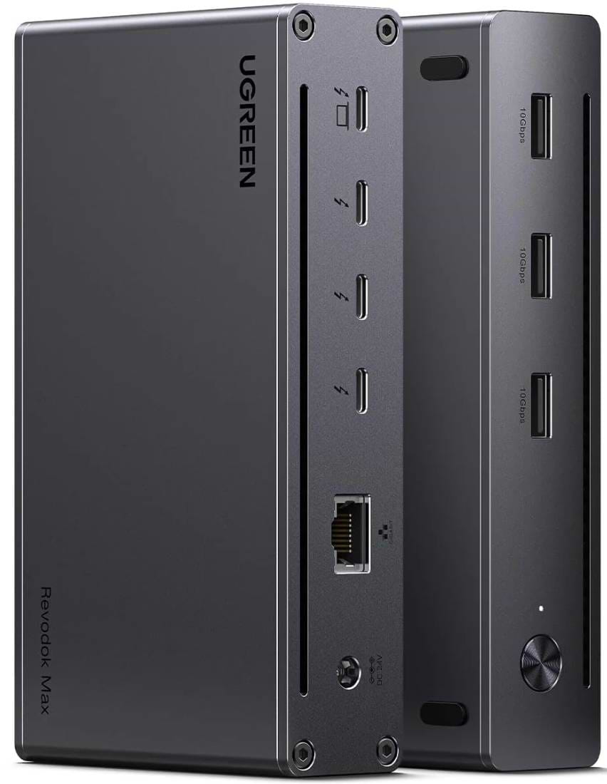 Док-станция UGREEN Thunderbolt 4 3xTh.4/3xUSBA 3.2/RJ45 Gigabit/140W ARevodok Max 8-in-1 U708 (25053EU)