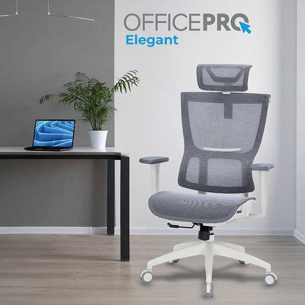 Фото - Кресло офисное OfficePro Elegant (OC660-W-DG-DG) White/Dark Gray