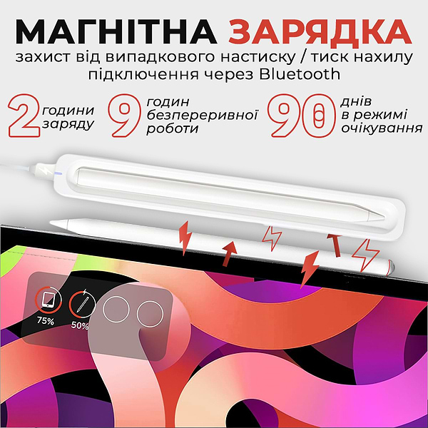 Фото - Уцінка - Стилус AIRON AirSens with charging case White for iPad (6126755813229)