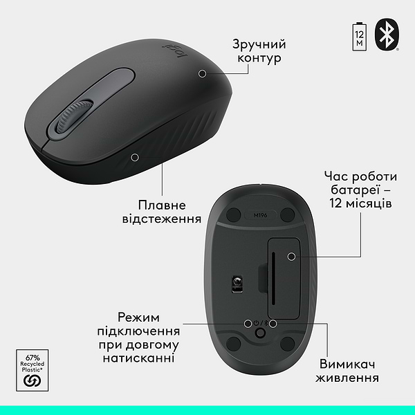 Фото - Клавіатура + миша бездротова Logitech MK250 Wireless Combo Graphite UKR (920-013823)