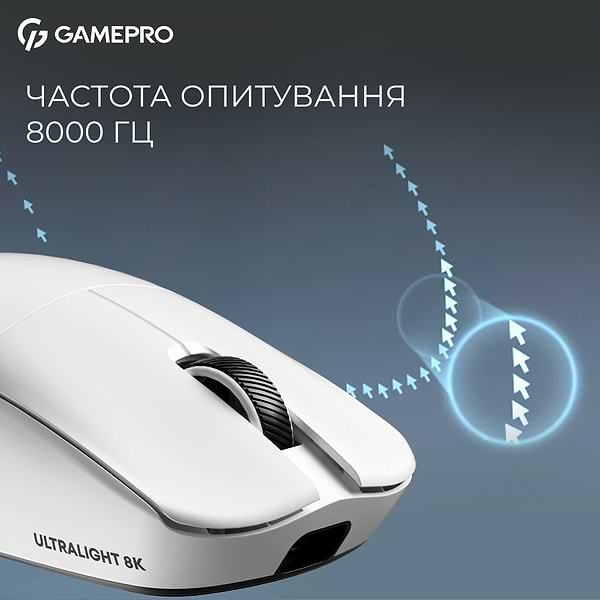 Фото - Мышь беспроводная игровая GamePro Asgard Odin 8K Wireless RGB White (GM035W)