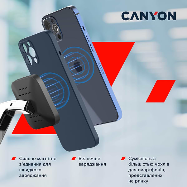 Фото - Бездротовий зарядний пристрій Canyon WS-404 QI 4 in 1 15W Type-C Black (CNS-WCS404)