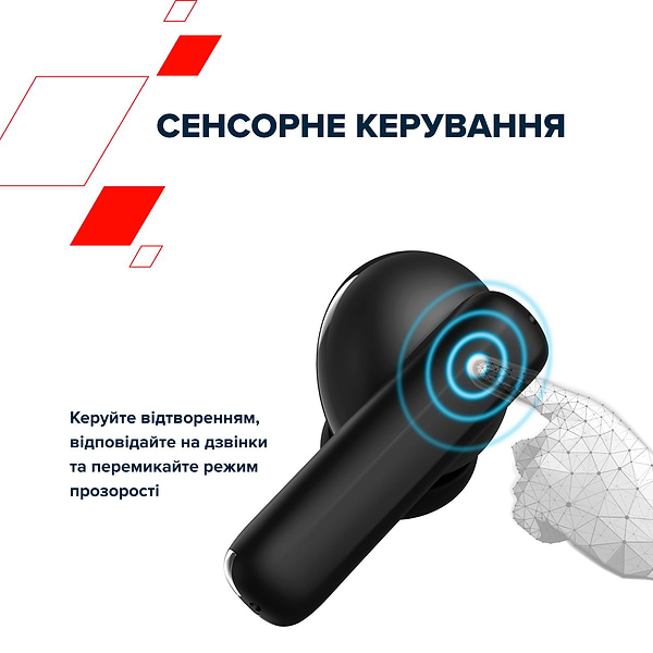 Фото - Наушники вкладыши беспроводные TWS Canyon OnGo TWS-10 ANC ENC Deep Black (CNS-TWS10B)