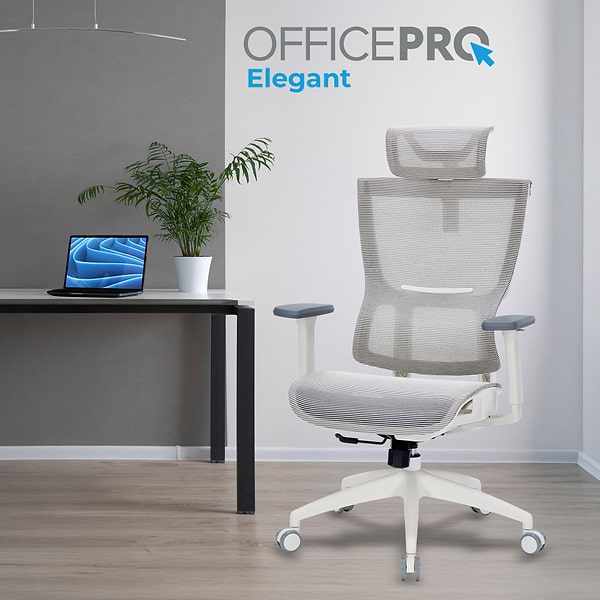 Фото - Крісло офісне OfficePro Elegant (OC660-W-DG-DG) White/Dark Gray