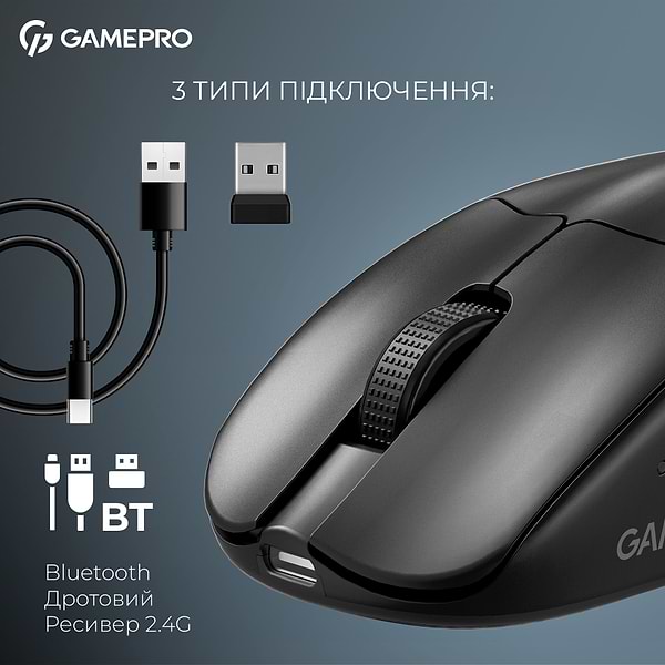 Фото - Миша бездротова ігрова GamePro Asgard Surt Wireless Black (GM017B)