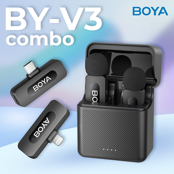 Фото - Микрофон для смартфона Boya BY-V3 combo Type-C/Lightning Black